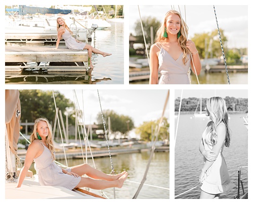 Class of 2020 senior photos, lake, sail boat