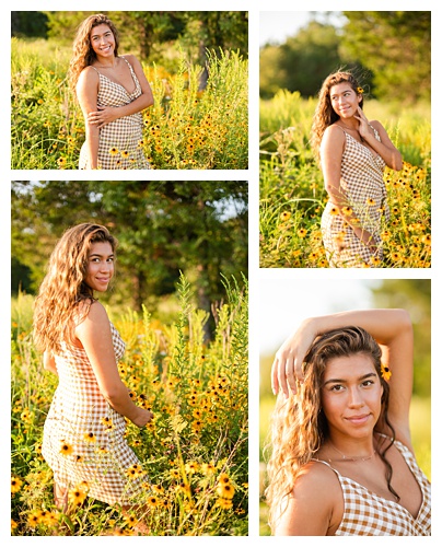 senior girl photos, fields and flowers