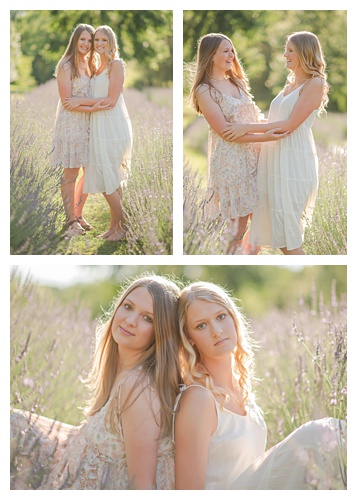 Senior girl photography, lavender field, sisters