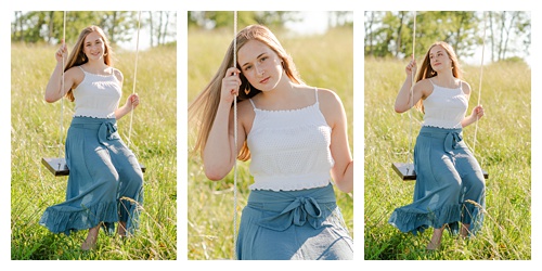 senior girl photography in a field