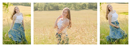 senior girl photography in a field 