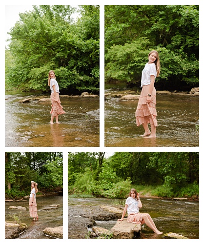senior girl photography in the water