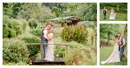 Elopement wedding portraits, in the woods