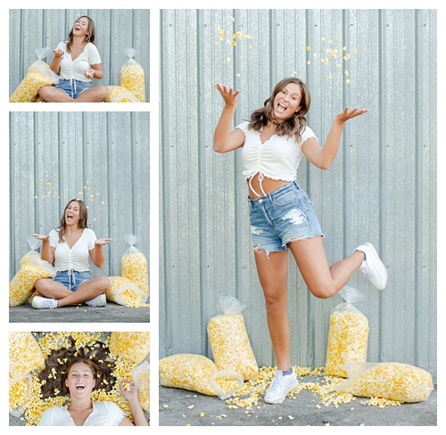 senior girl photography, popcorn