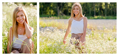 senior girl photos, flower field 