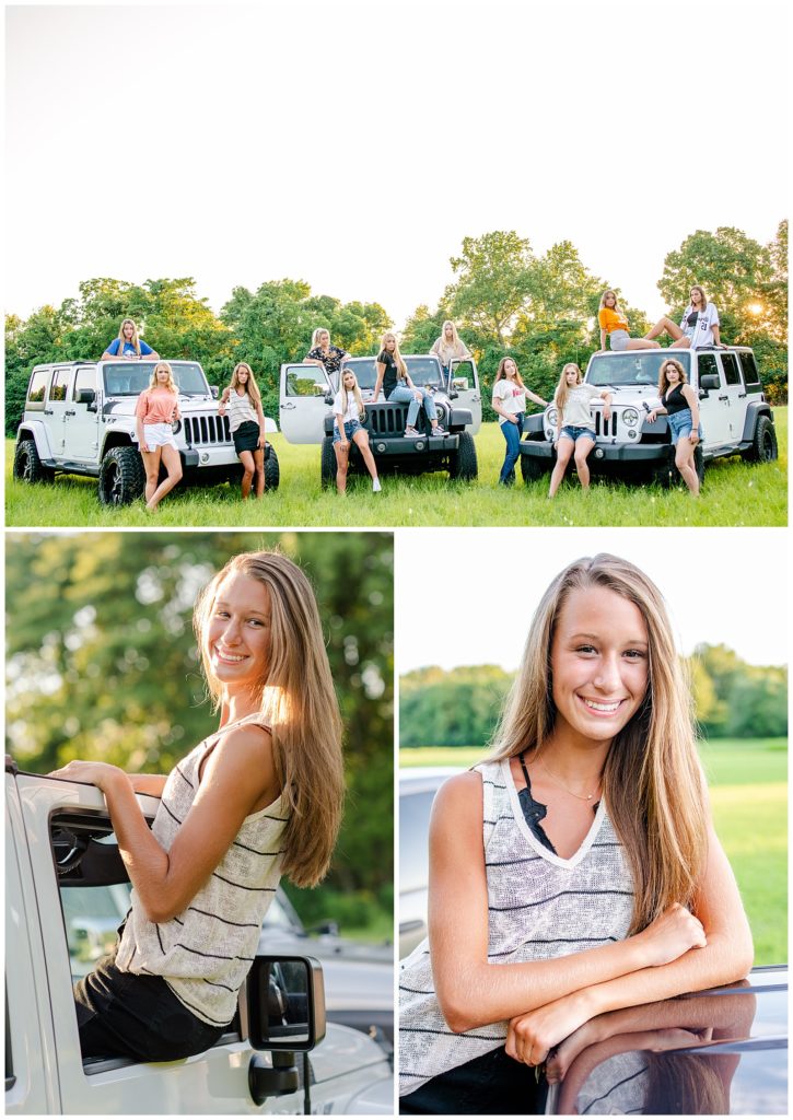 senior girl photos, Jeep's, tailgate