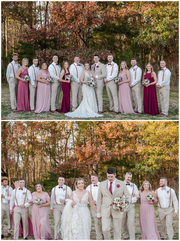 bridal party photos, blush pink, tan