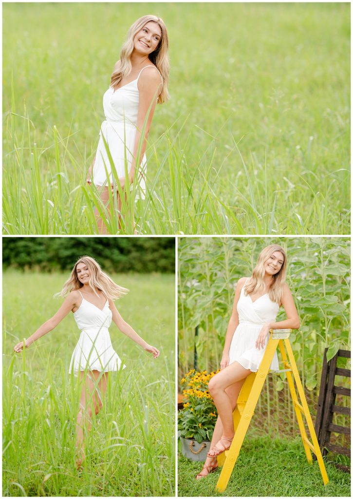 senior girl photos, in a field 