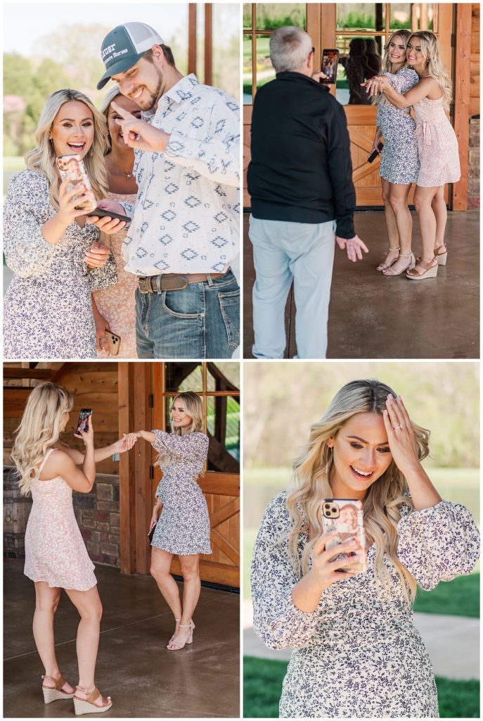 celebrating with family | Proposal at The Barn at Sycamore Farms in Arrington, TN 