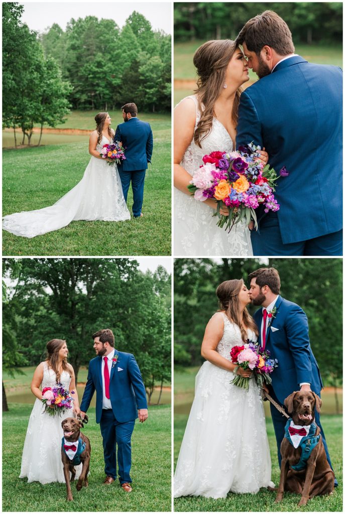 bride and groom portraits with dog | Salt Box Inn venue | Cookeville, TN