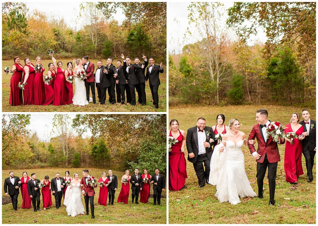 Bridal party portraits at Newton's Bend Farm in Cookeville, TN 