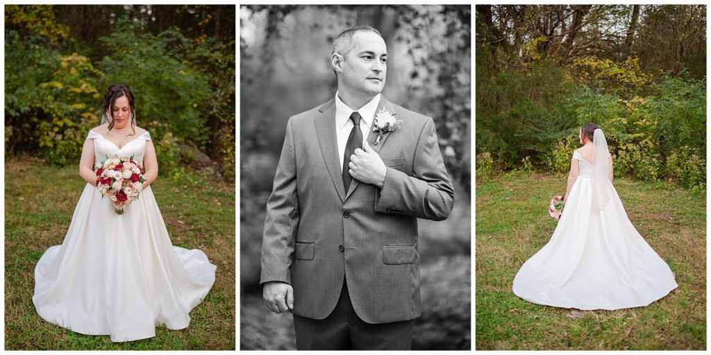 bride and groom portraits at The Wedding Woods in Lebanon, Tn 