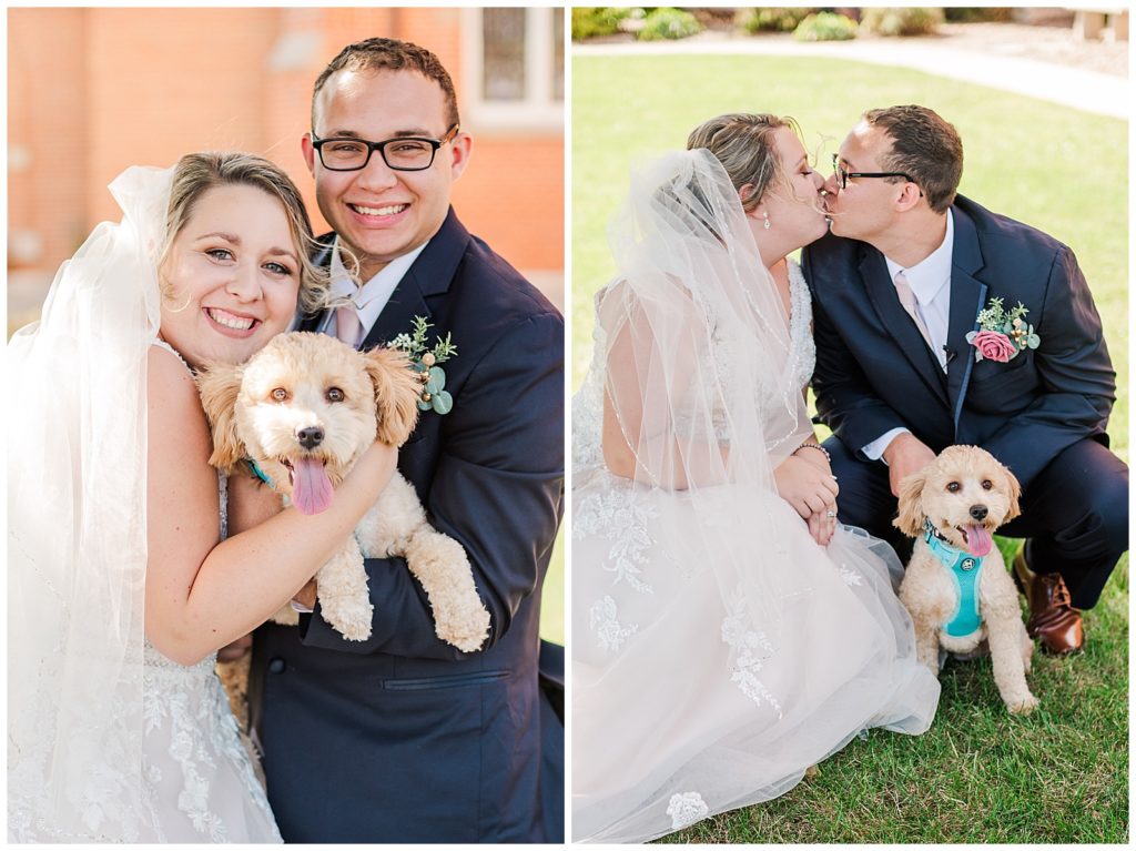 newlywed photos with puppy, New Breman, OH