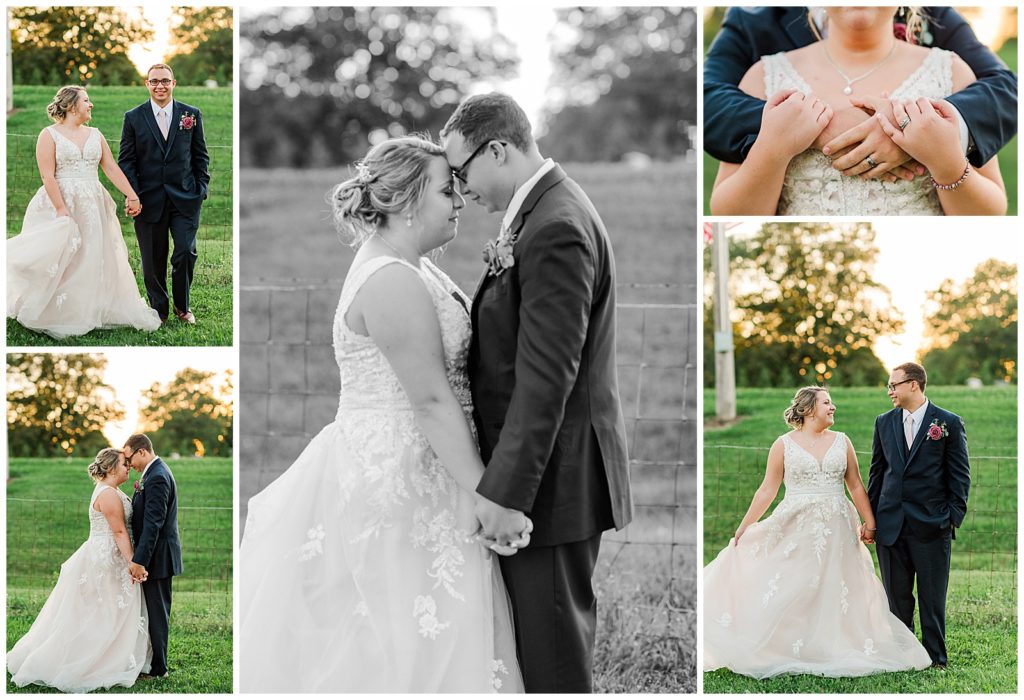 sunset bride and groom photos, New Breman, OH