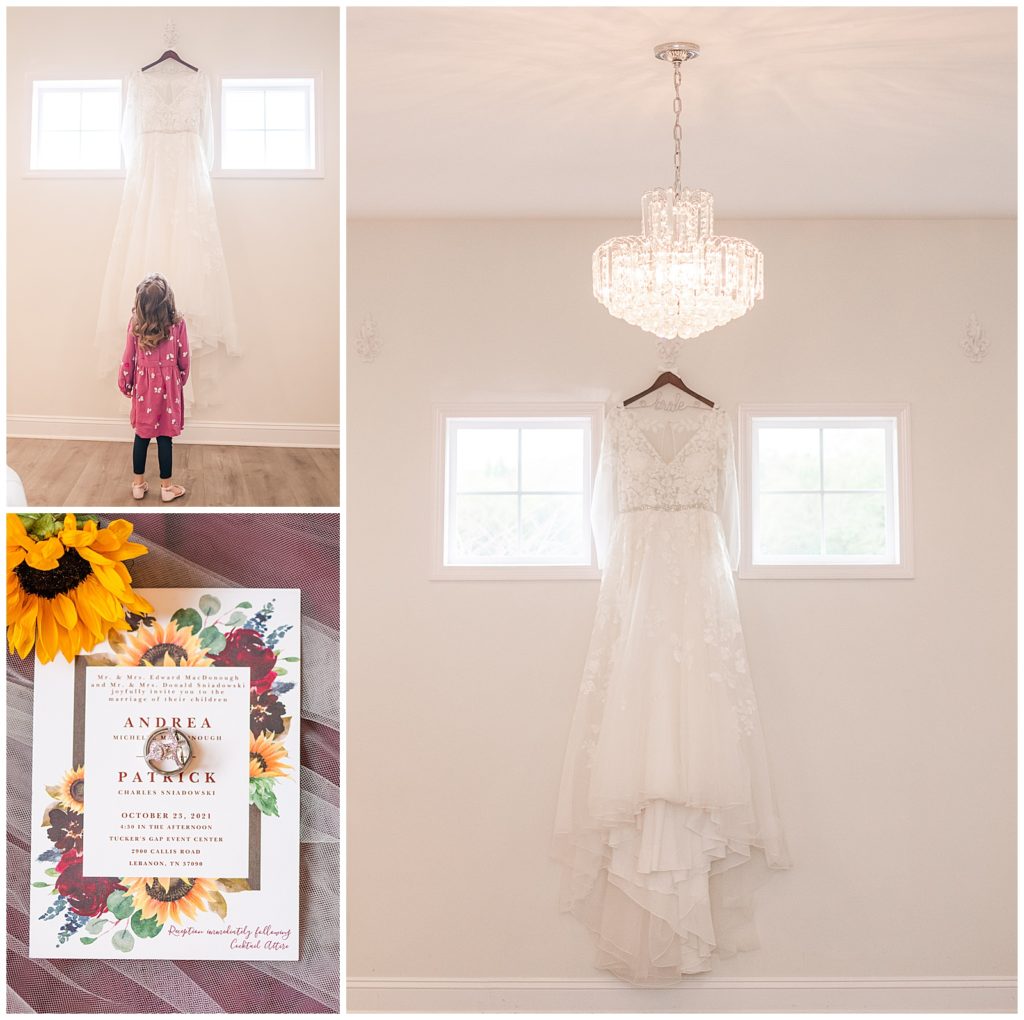 Tucker's Gap Event Center | fall wedding dress and details