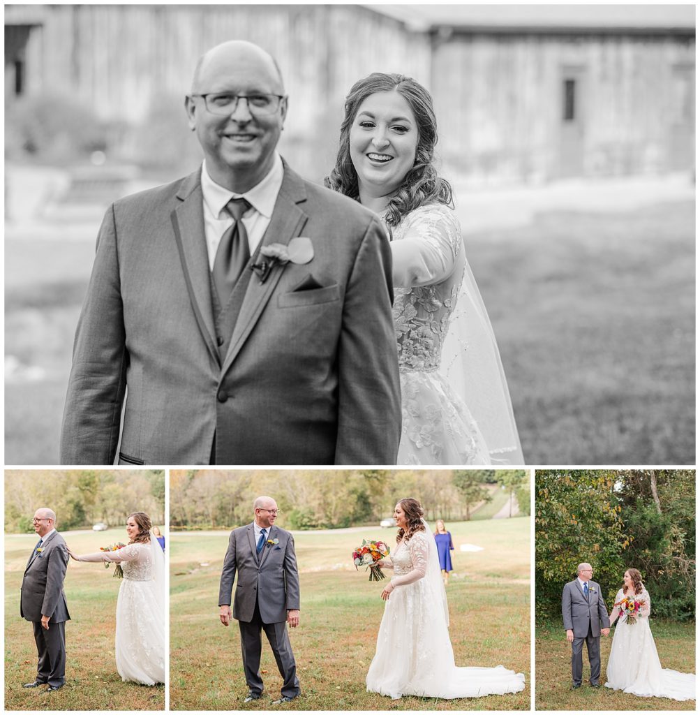 Tucker's Gap Event Center | fall wedding | first look with dad