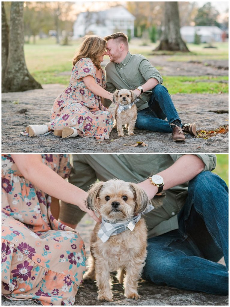 engagement photos with her dog | Steel Magnolia Barn | Murfreesboro, TN