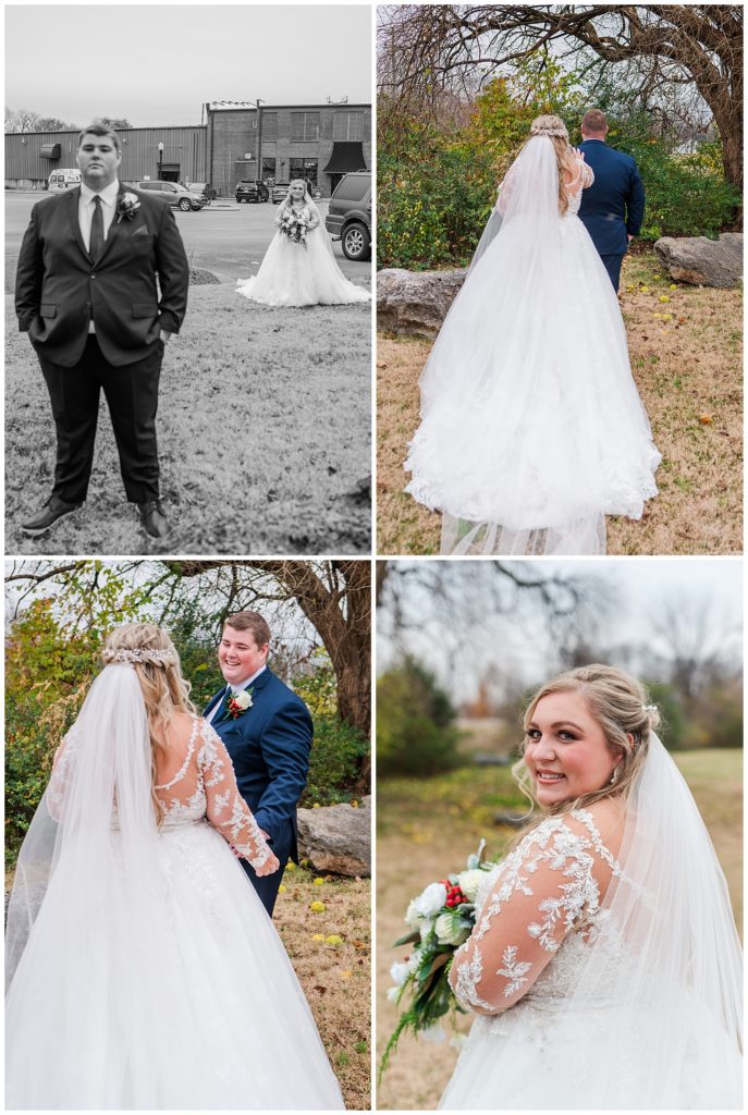 The Mill | Lebanon, TN  winter wedding | bride and groom first look