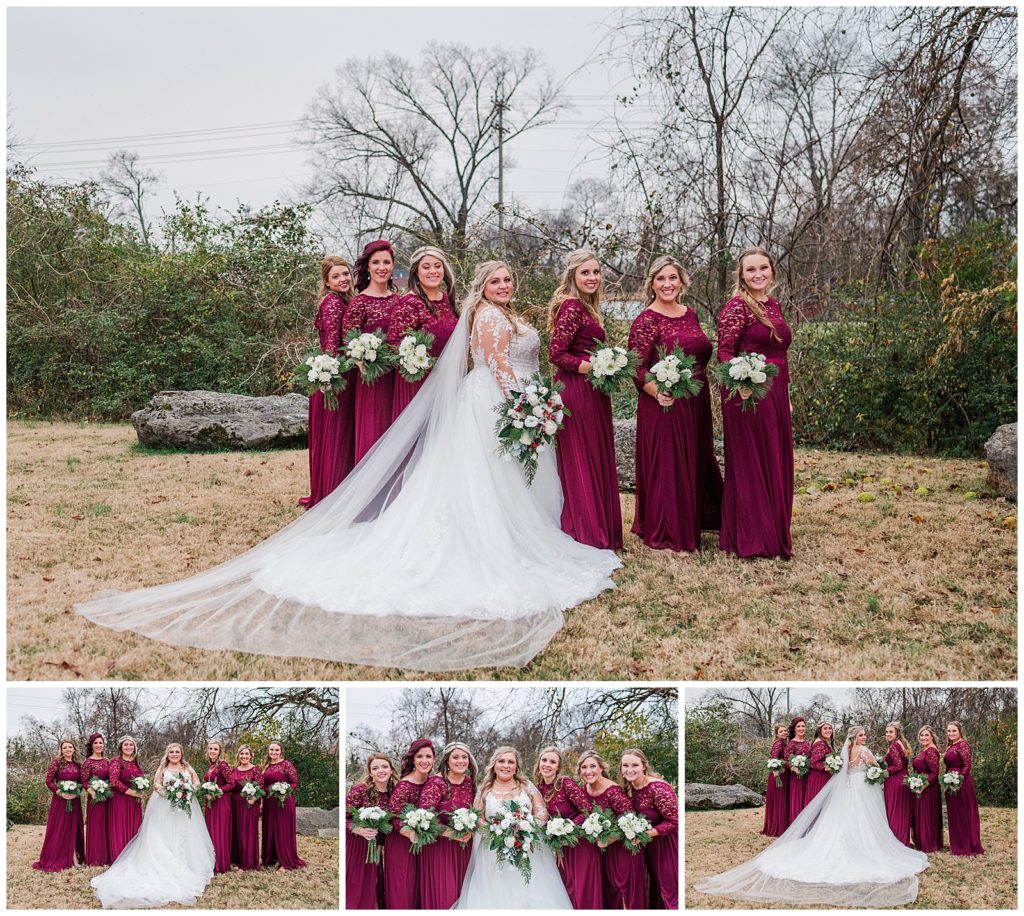 The Mill | Lebanon, TN  winter wedding | bridal party portraits