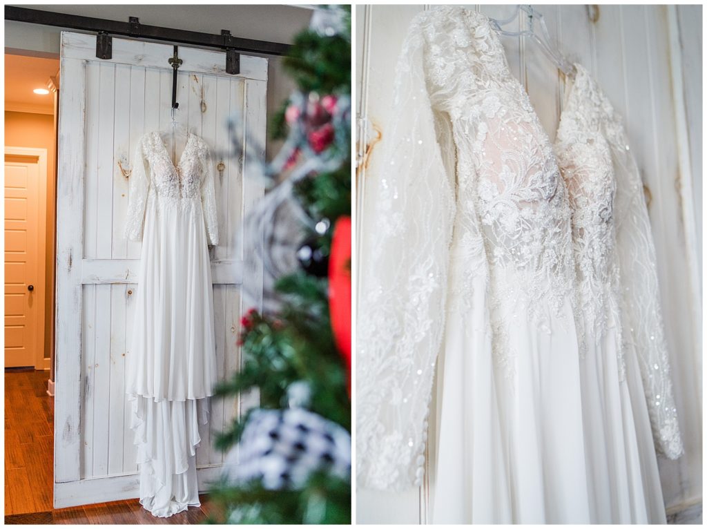 wedding dress details at Magnolia Place in Franklin, TN 