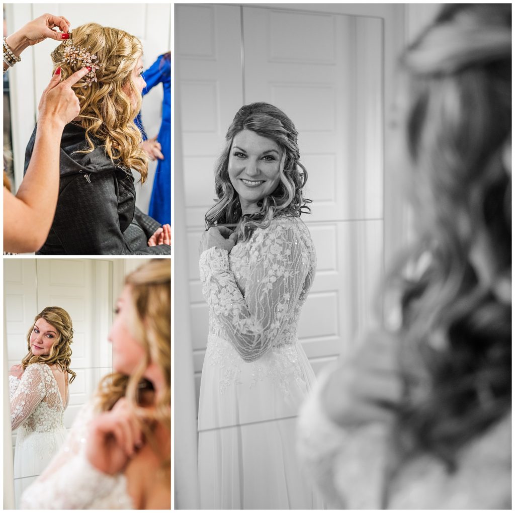 bride getting ready at Magnolia Place in Franklin, TN 