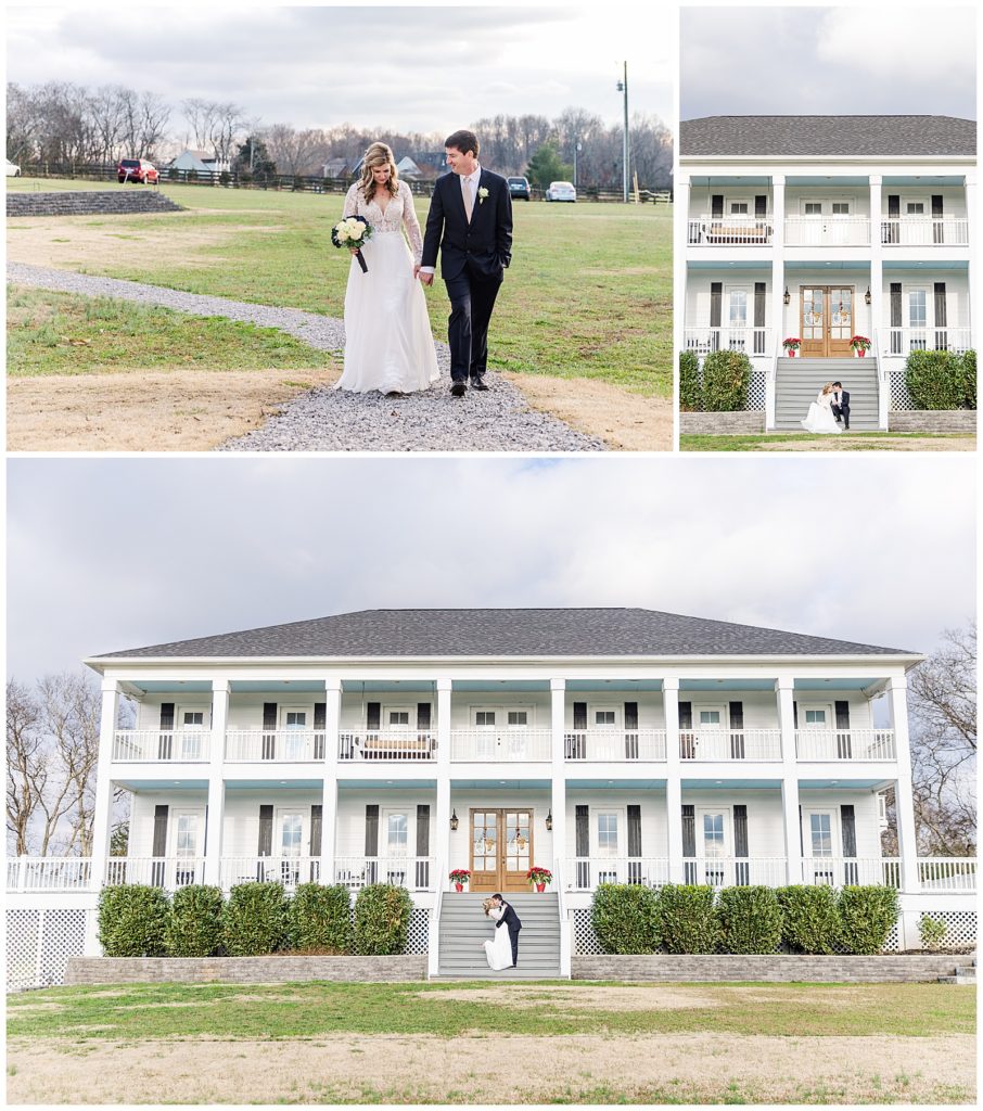 bride and groom portraits at Magnolia Place in Franklin, TN 
