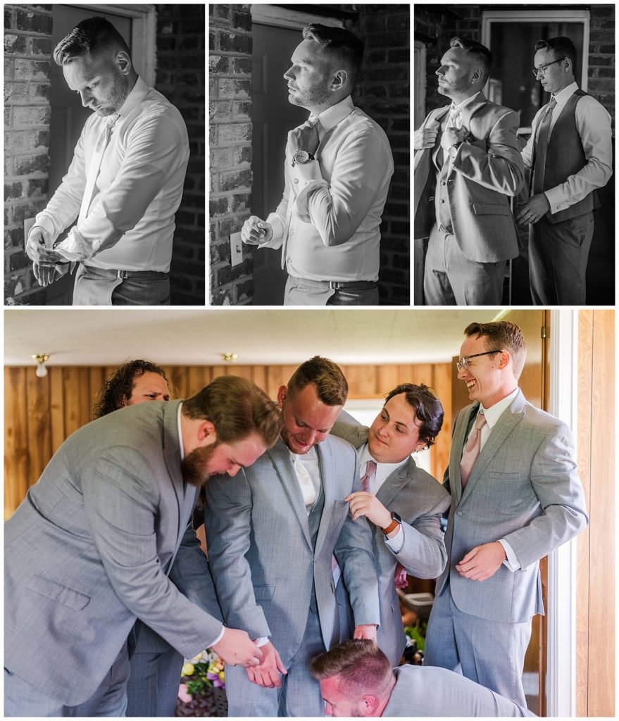groom getting ready | Summer Wedding | Photography by Michelle | Steel Magnolia Barn | Murfreesboro, TN