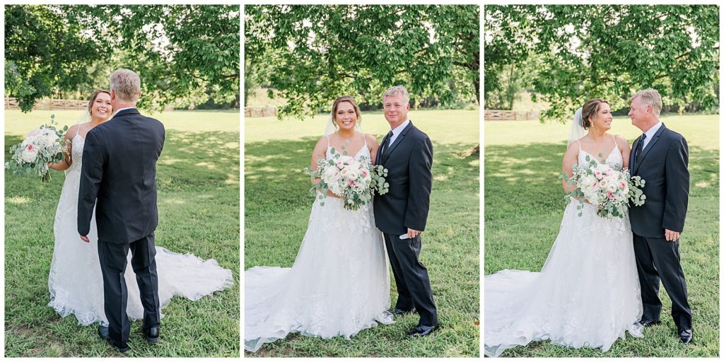 Summer wedding |The Wedding Venue at Likeazoo | Photography by Michelle | Lebanon, TN | first look with dad
