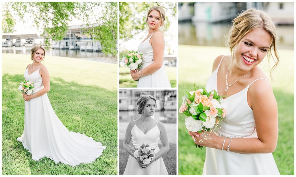 Bridal portraits | Cedar Creek Yacht Club wedding | Photography by Michelle 