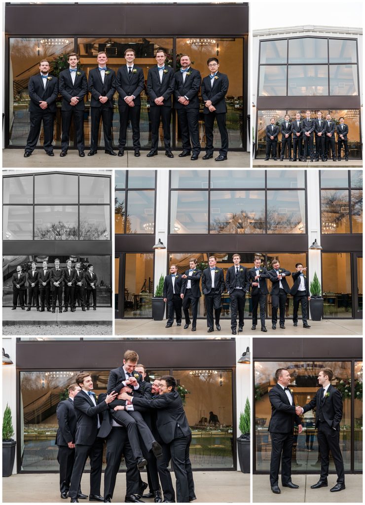 Winter wedding at Southall Meadows | Franklin, TN | groom and groomsmen photos