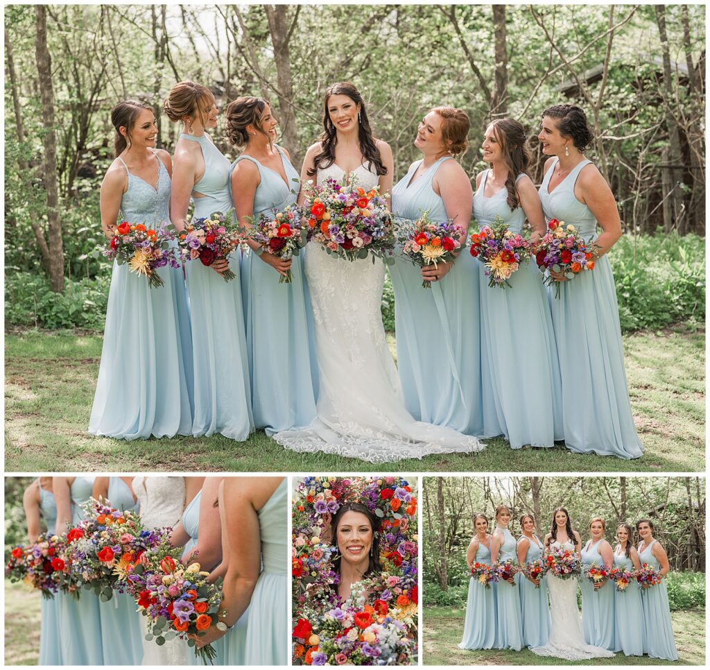 Spring Wedding at Meadow Hill Farm |  Bride and bridesmaids photos