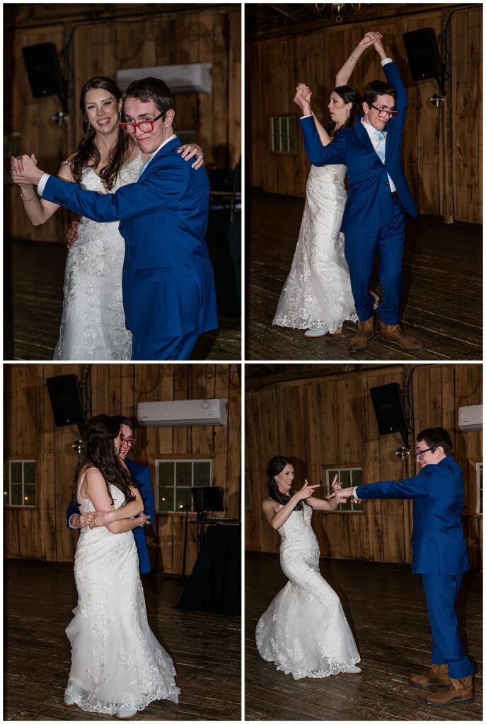 Spring Wedding at Meadow Hill Farm |   Reception | Bride and brother dance