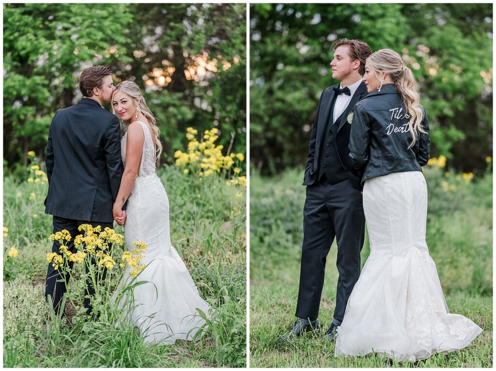 Spring wedding at Homestead Manor | Bride and groom sunset photos