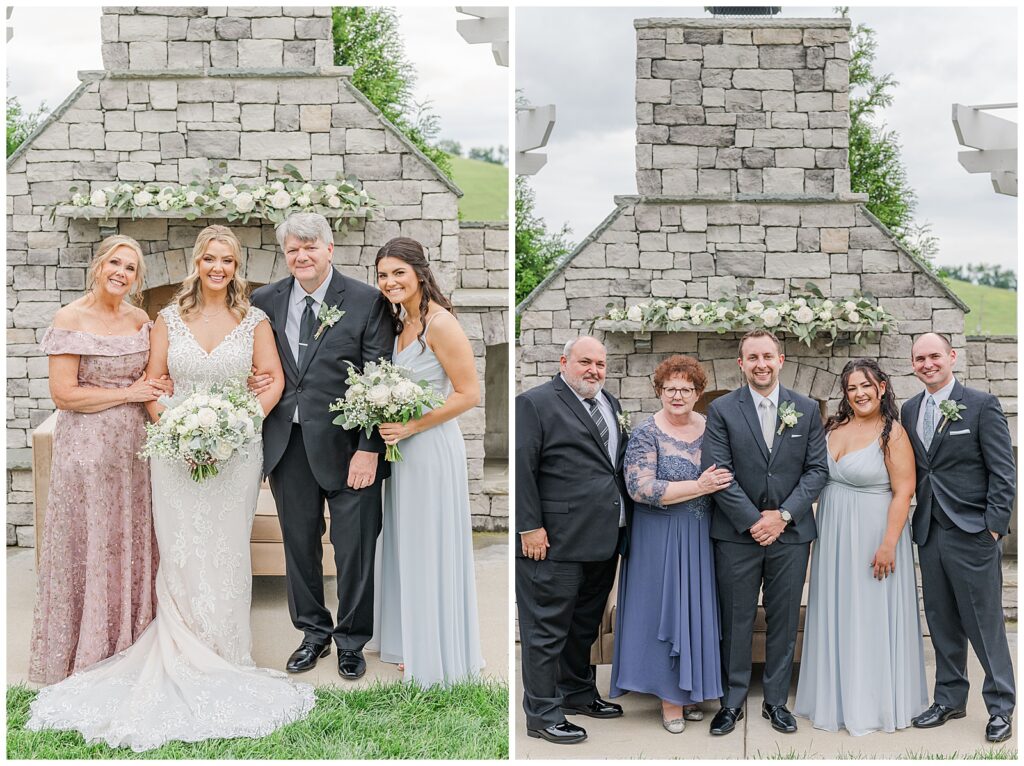 Dusty blue wedding at The White Dove Barn | family photos