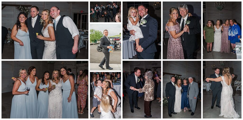 Dusty blue wedding at The White Dove Barn | reception photos
