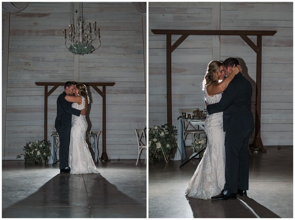 Dusty blue wedding at The White Dove Barn | private last dance photos