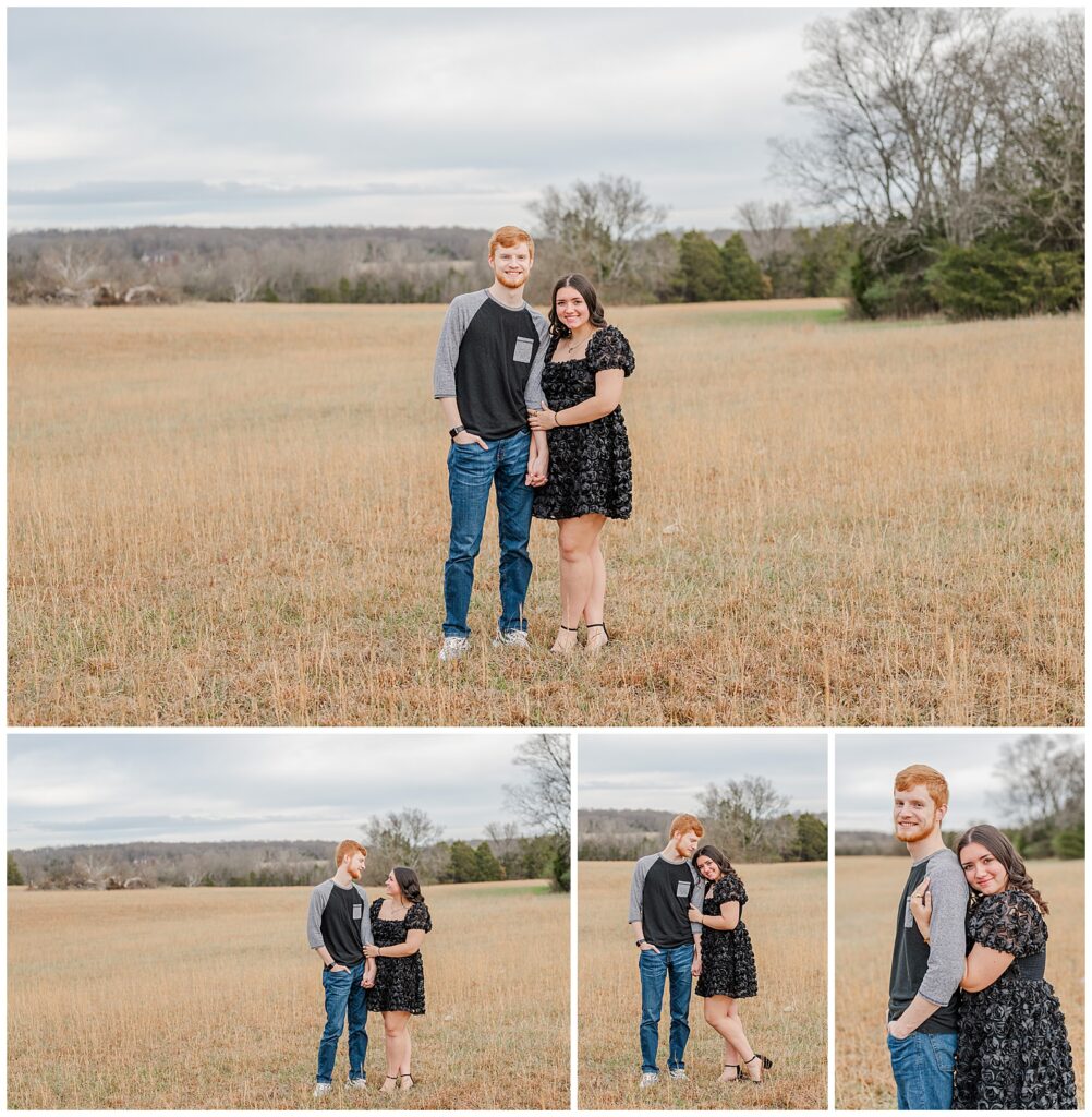 Winter Engagement Session | Field Photos in Lebanon, TN