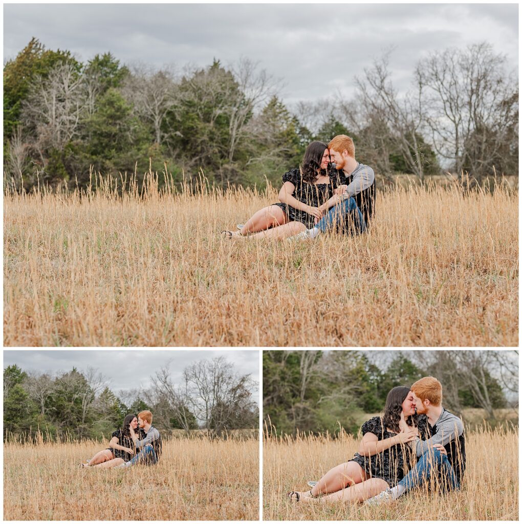 Winter Engagement Session | Field Photos in Lebanon, TN