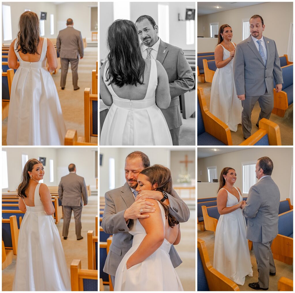 Summer Church wedding | first look with dad