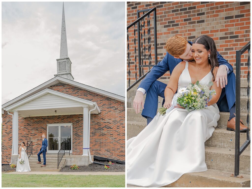 Summer Church wedding | bride and groom photos