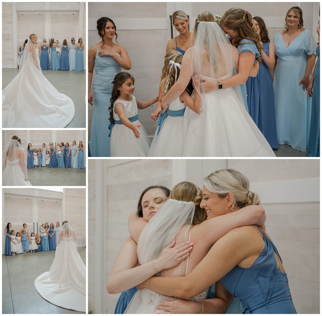 Summer Wedding at The White Dove Barn | Bridesmaids First Look Photos