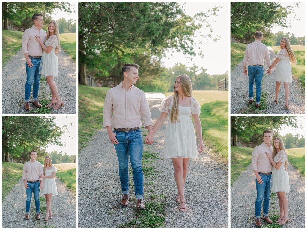 Engagement session at Gravel Road Traditions and Iriswoods