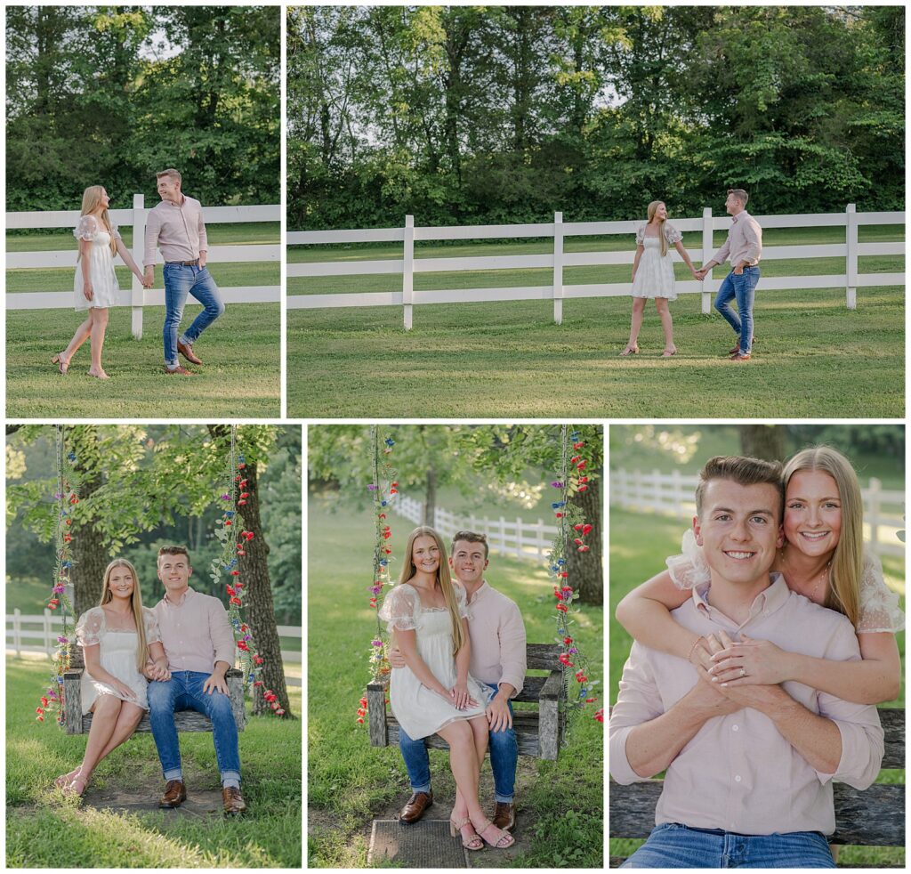 Engagement session at Gravel Road Traditions and Iriswoods 