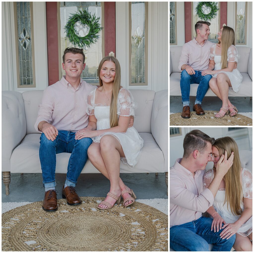 Engagement session at Gravel Road Traditions and Iriswoods