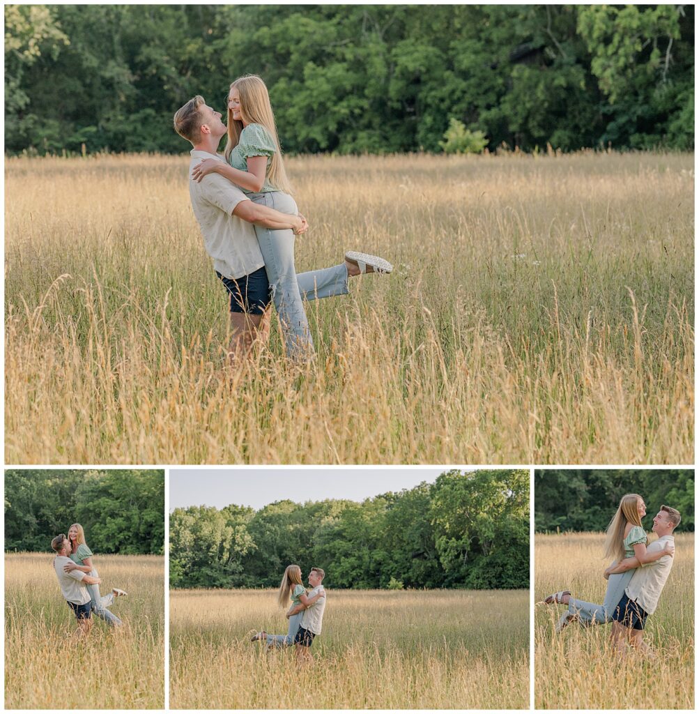 Engagement session at Gravel Road Traditions and Iriswoods | field photos