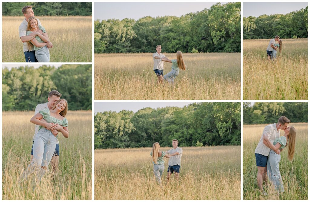 Engagement session at Gravel Road Traditions and Iriswoods | field photos