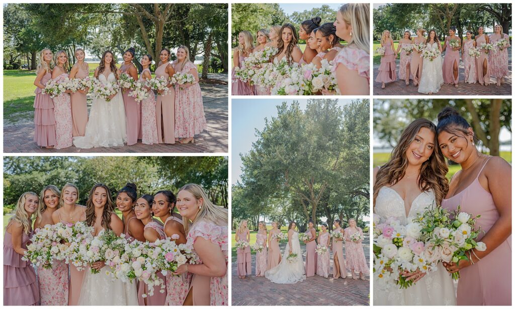 Destination wedding in Charleston, SC | The River House at Lowdnes Grove | Bridal Party Portraits