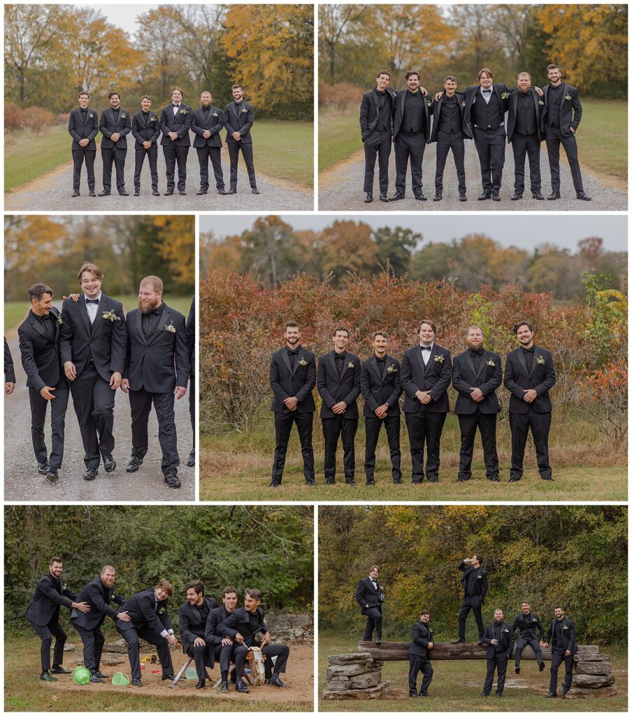 Fall wedding at The Wedding Woods | Photography by Michelle | Groomsmen photos