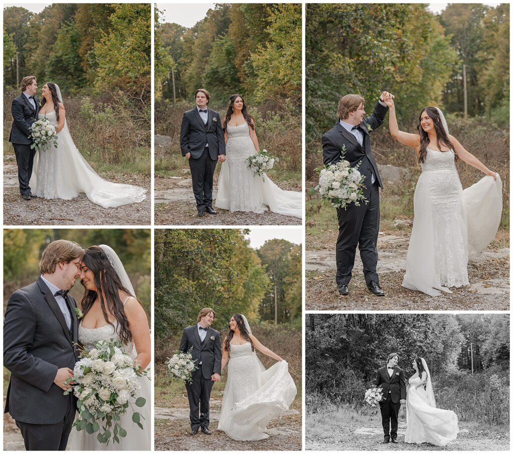 Fall wedding at The Wedding Woods | Photography by Michelle | bride and groom portraits