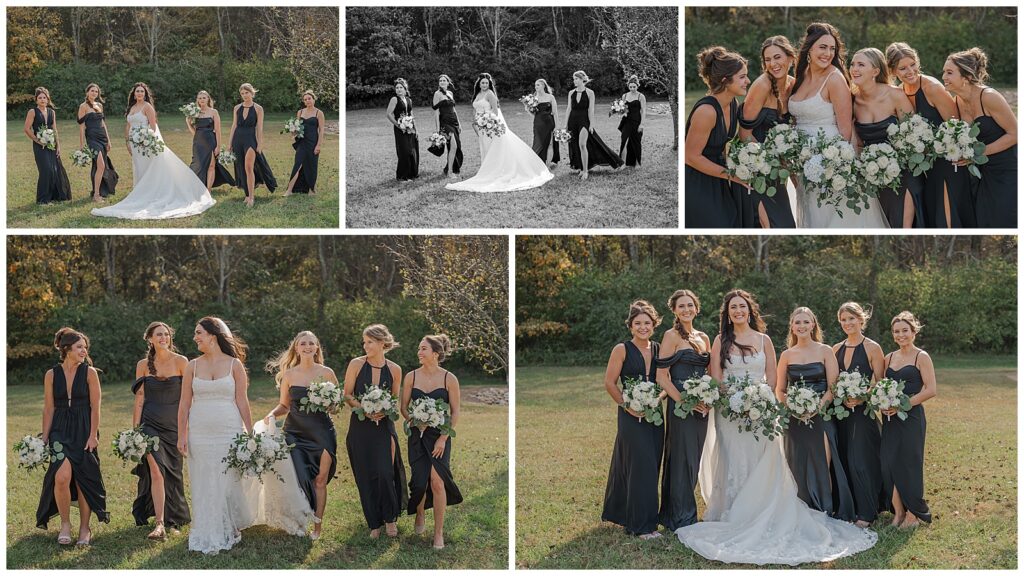 Fall wedding at The Wedding Woods | Photography by Michelle | bridesmaids photos